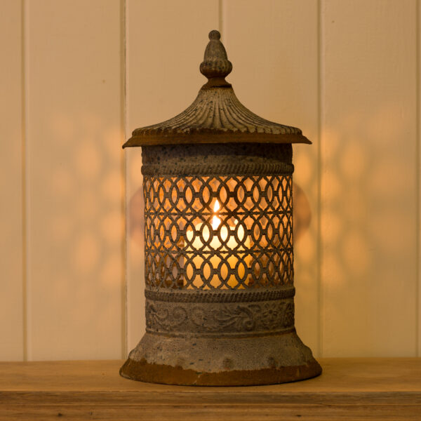 Moroccan style metal lantern lattice work detail