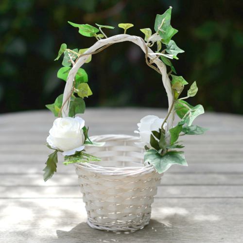 Flower Girl ~ Garden Rose & Ivy Flower Girl Basket