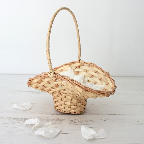 Flower Girl ~ Natural Wicker bridesmaid Woven Basket