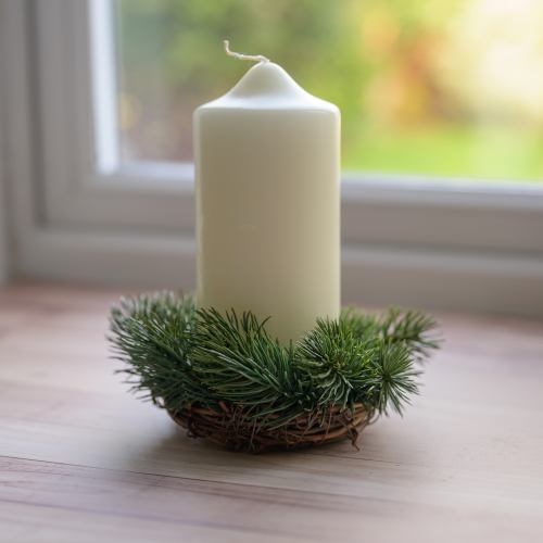 Candle Ring ~ Faux Woodland Pine Candle Crown Ring