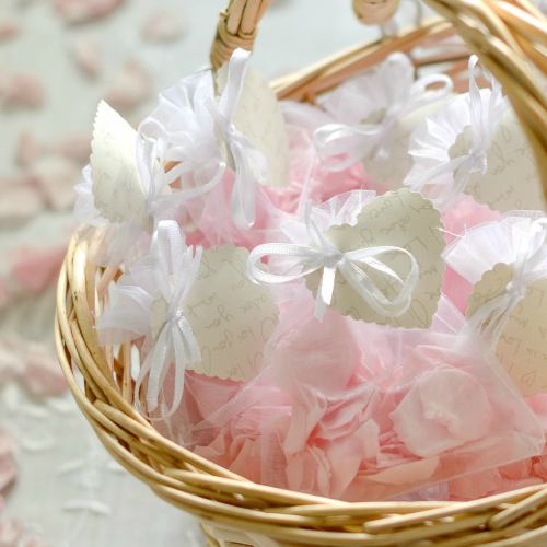 Petals ~ 10 Biodegradable Pink Rose Petal Confetti Bags