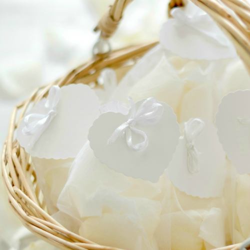 Confetti ~10 Bags Of White Rose Petals & Hearts